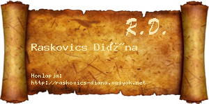 Raskovics Diána névjegykártya